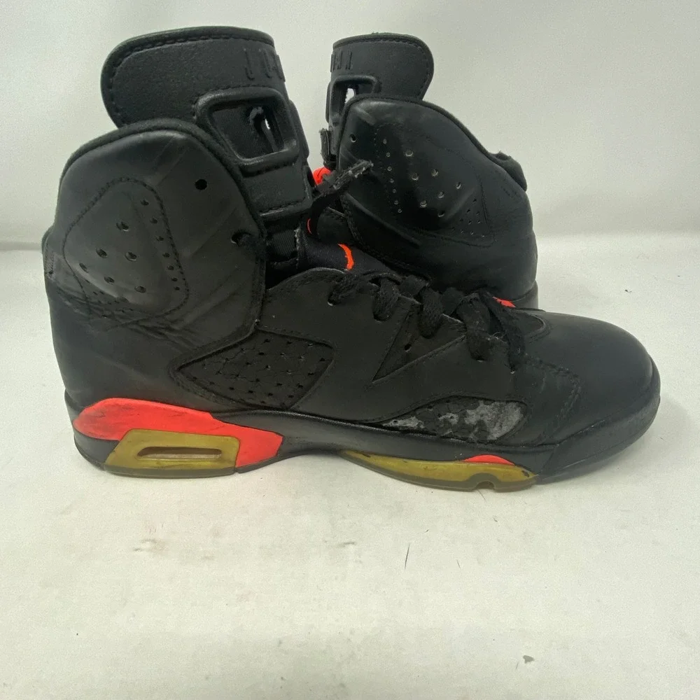 Jordan 6 Retro Infrared 2014 Black Infrared Sneakers 384664-023 Mens Size 9